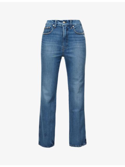 GOOD AMERICAN Good Curve straight-leg high-rise stretch-denim jeans