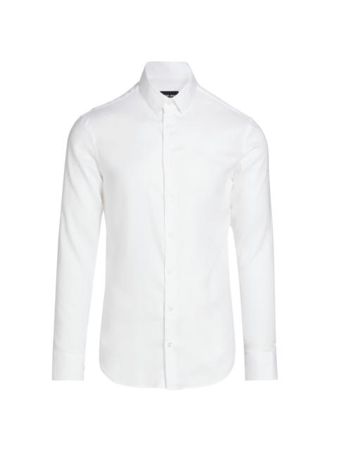 GIORGIO ARMANI Men's Solid Front-Button Shirt - White
