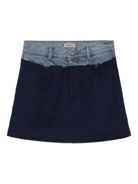 SIMKHAI Hampton denim combo mini skirt