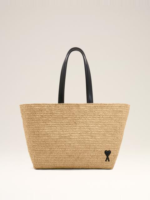 AMI Paris NATURAL RAFIA AMI DE COEUR TOTE BAG