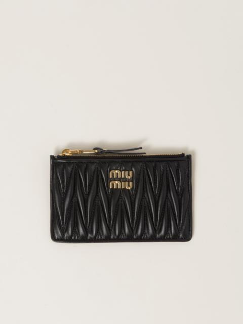 Miu Miu Matelassé nappa leather envelope wallet