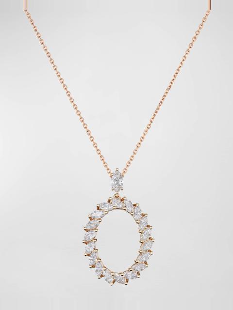 L'Heure du Diamant 18K Rose Gold Oval Pendant Necklace