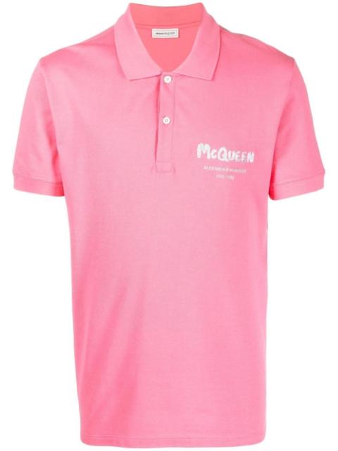 Alexander McQueen ALEXANDER MCQUEEN Logo Embroidered Polo Shirt Pink