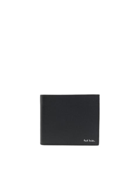 printed leather bi-fold wallet