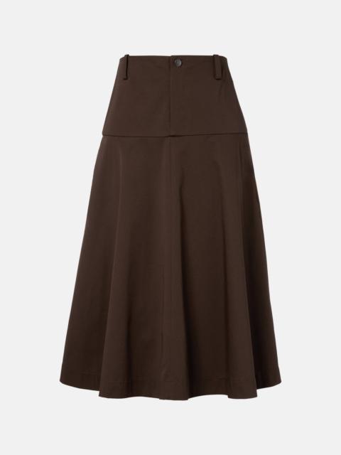 Vince Cotton twill midi skirt