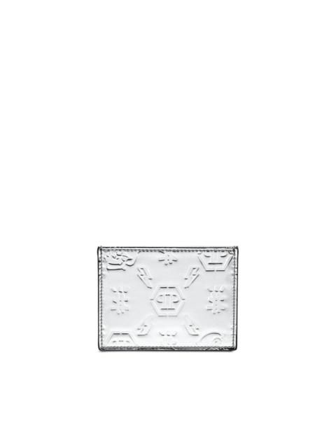 PHILIPP PLEIN monogram-debossed leather cardholder