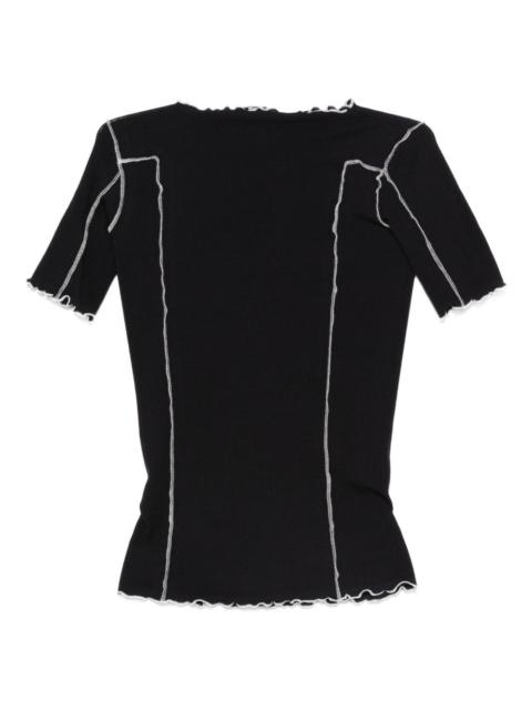 BASERANGE ribbed exposed-seam top