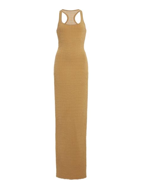 JACQUEMUS Scala Croc-Knit Maxi Tank Dress neutral
