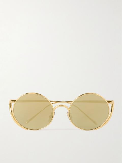 Loewe Signature Round-Frame Gold-Tone Metal Sunglasses Gold