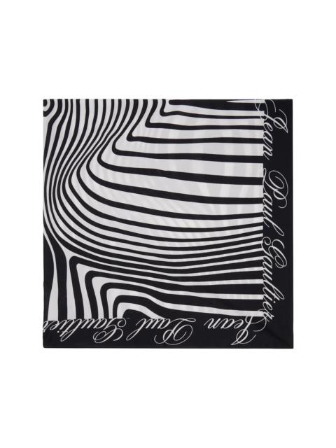 Jean Paul Gaultier Black & White Pareo Printed Mariniere Body Morphing Scarf