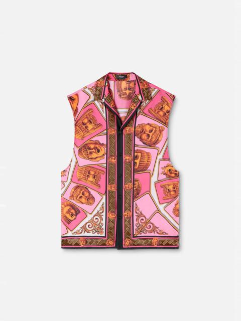 VERSACE Le Maschere Sleeveless Silk Shirt