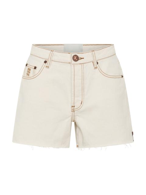ONE TEASPOON Rustlers High Waist Denim Shorts - White Beauty