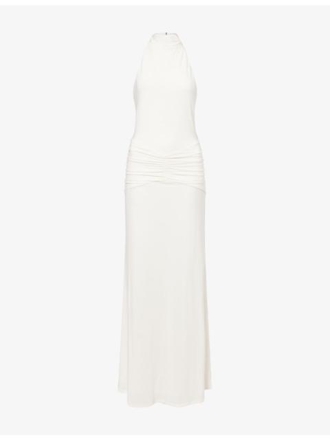 Reformation Serena Ruched Jersey Maxi Dress