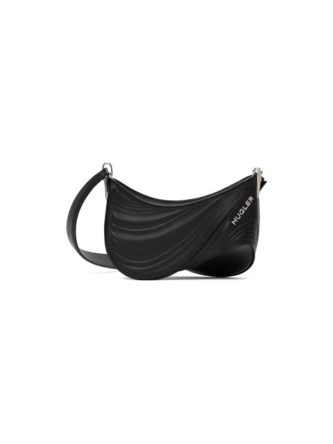 MUGLER Black Small Embossed Spiral Curve 01 Bag