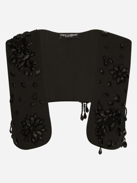Dolce & Gabbana Technical fabric harness vest with stones