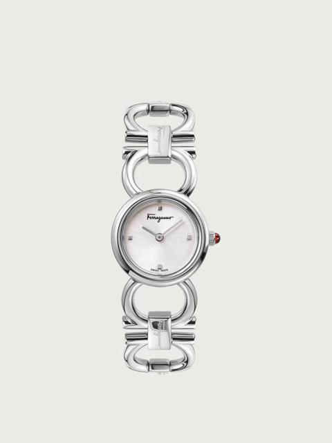 FERRAGAMO DOUBLE GANCINI ROUND WATCH