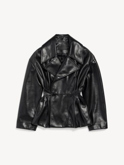 BALENCIAGA Women's Folded Short Trench in Black