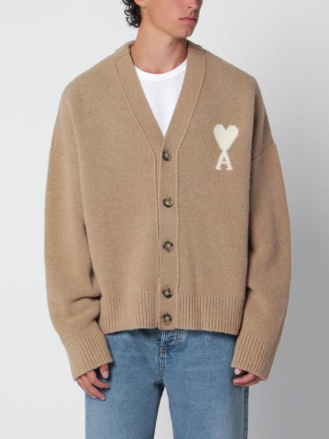 AMI Paris Beige Ami de Coeur cardigan in alpaca blend