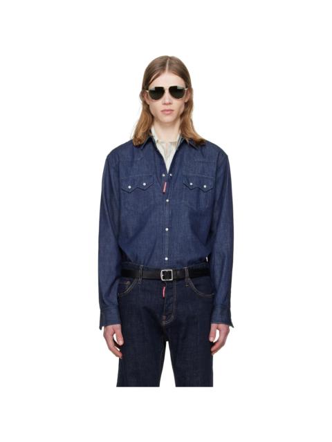 DSQUARED2 Blue Twin Peaks Denim Shirt