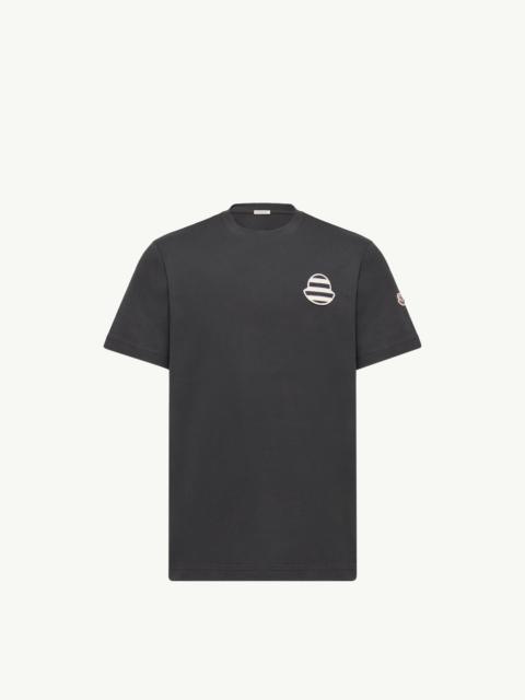 Moncler Striped Logo Cotton Jersey T-Shirt