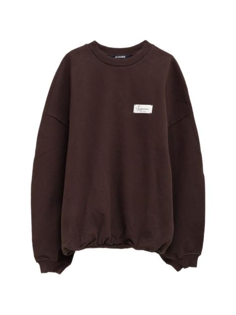 JACQUEMUS Ruban logo-patch drop-shoulder sweatshirt