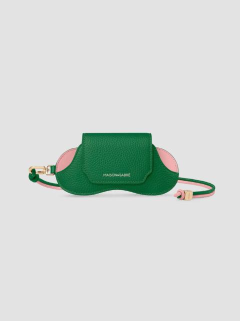 MAISON de SABRÉ Women's Leather Sunglasses Sling Case - Emerald Lily