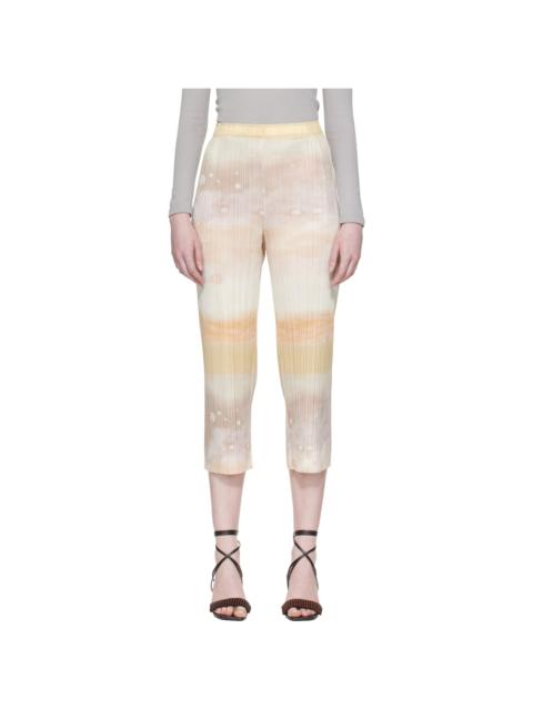 Pleats Please Issey Miyake Beige Sea Bubble Trousers