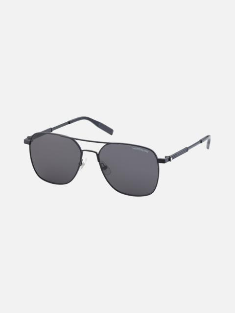 Montblanc Rectangular Black Metal Frame Sunglasses