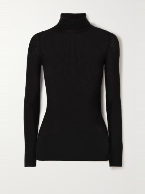 TOM FORD Ribbed cashmere and silk-blend turtleneck top