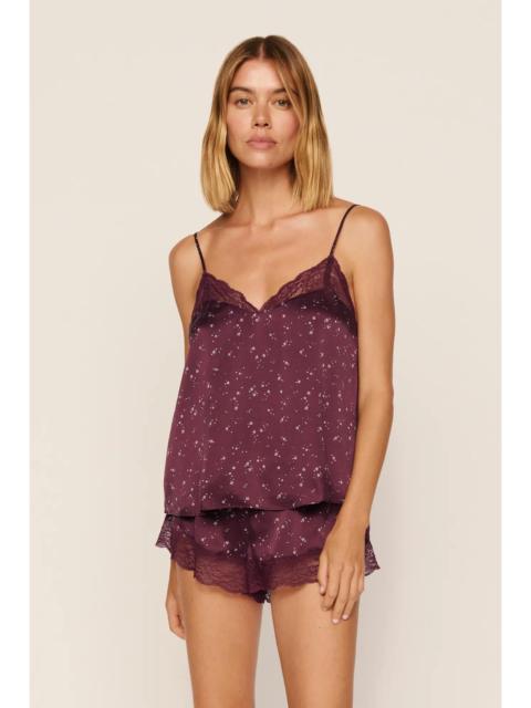 eberjey Washable Silk Printed Lace Cami & Short Set