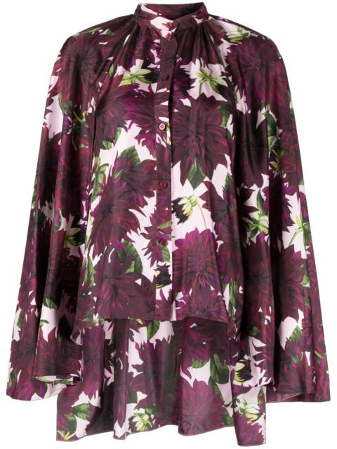 Oscar de la Renta Dahlia floral-print silk shirt