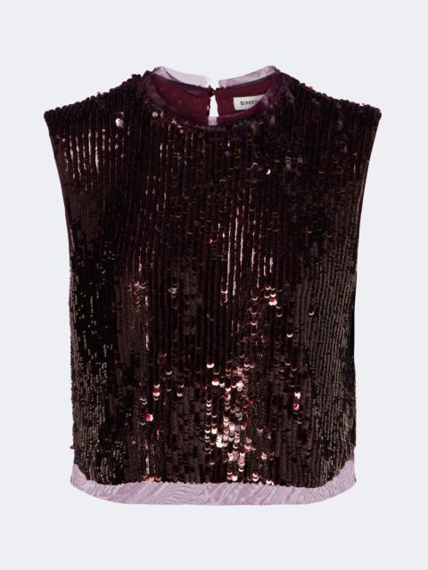SIMKHAI Cydia sequined top