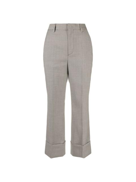 houndstooth pattern cropped trousers