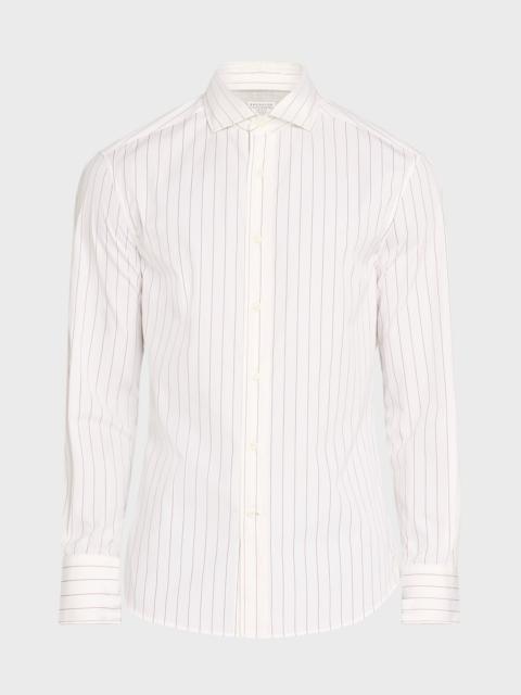 Men's Stripe Casual Button-Down Shirt