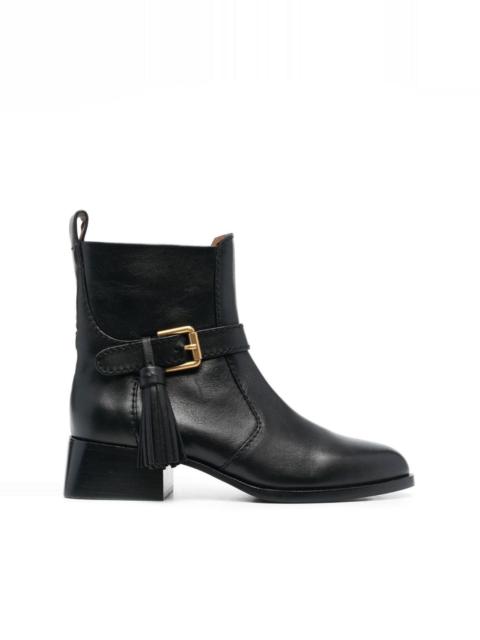 See by Chloé leather buckled boots