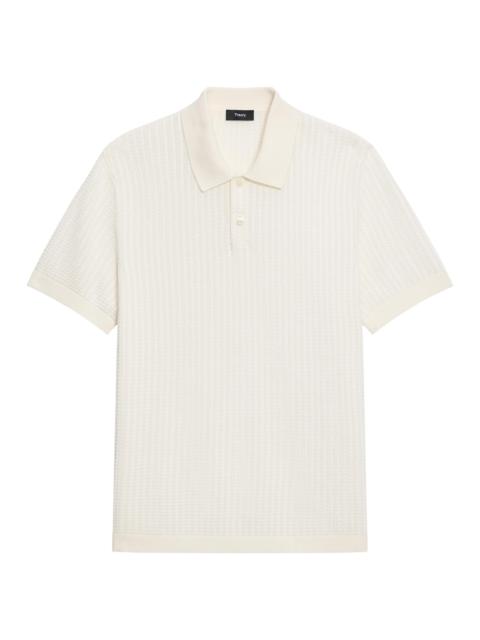 Theory Men's Tactile Cotton Polo Shirt - Winter Ivory