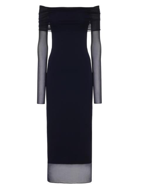 Ralph Lauren Women's Audria Mesh Jersey Sheath Midi-Dress - Icon Navy