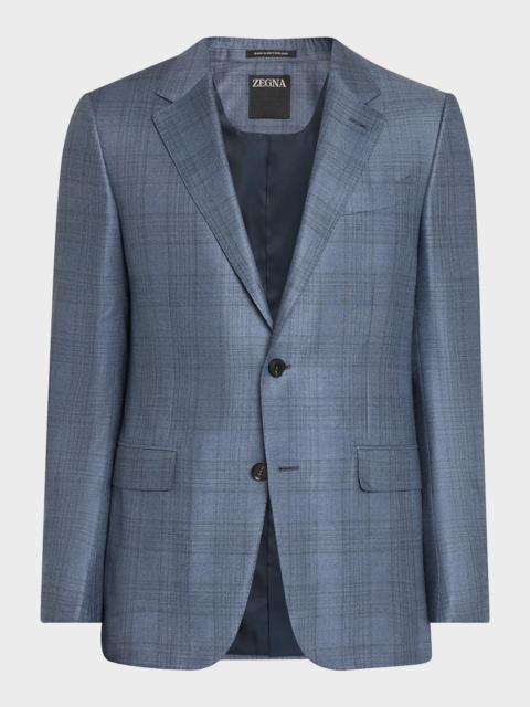 ZEGNA Men's Cashmere and Silk Plaid Sport Coat