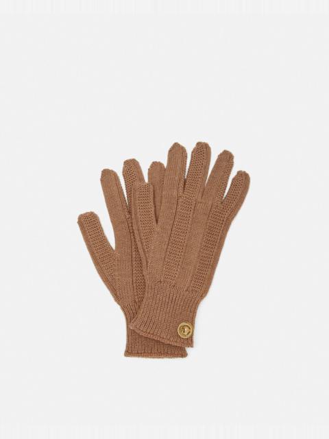 VERSACE JEANS COUTURE Medusa Ribbed Knit Gloves