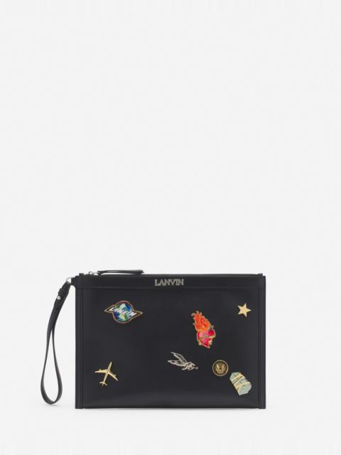 Lanvin LANVIN X FUTURE LEATHER CLUTCH WITH PINS
