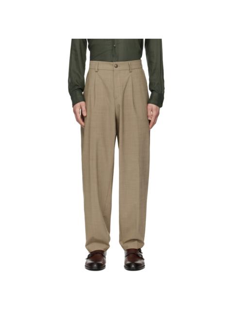BOSS Beige Washable Tapered-Fit Trousers