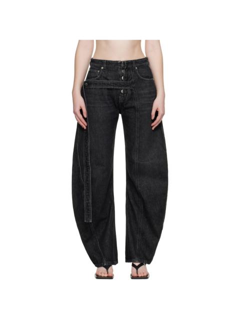 Jean Paul Gaultier Black 'The Denim Strap' Jeans