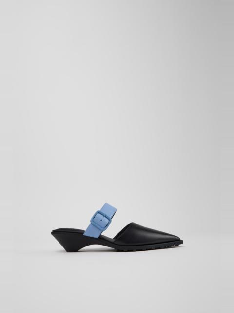 CAMPER Anita Black Leather Semi-Open Shoes for Women.