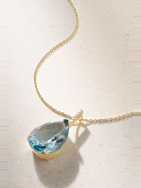 14-karat gold, topaz and diamond necklace