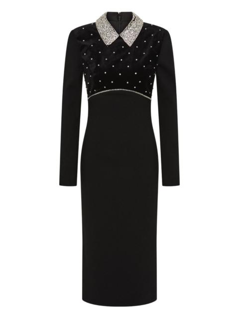 REBECCA VALLANCE Alistair embellished-collar midi dress