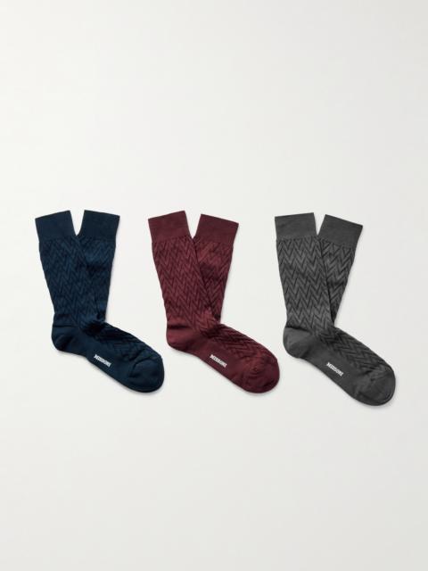 Missoni Three-Pack Crochet-Knit Cotton-Blend Socks