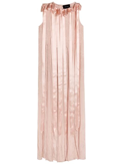 Simone Rocha Simone Rocha Unbounded Fringed Floral-jacquard Crinkled top