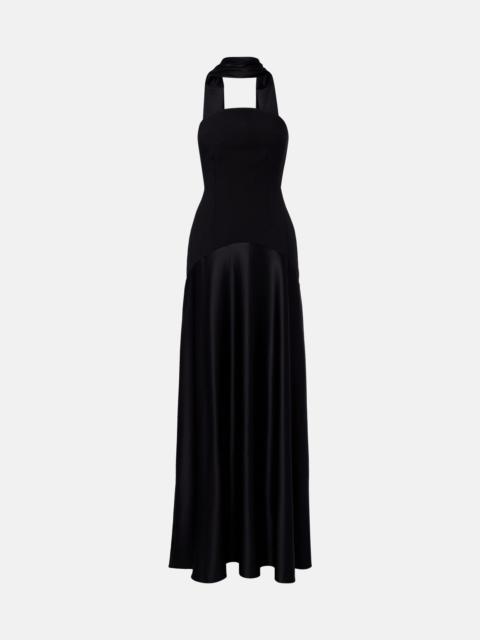 SOLACE LONDON Mae satin-paneled bustier gown