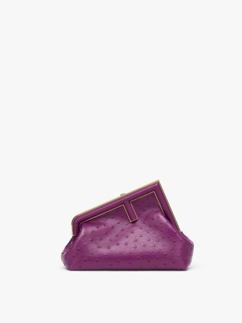 FENDI Purple ostrich leather bag