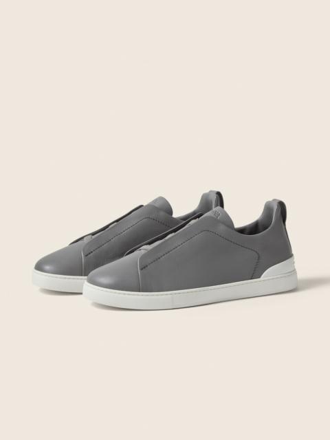 ZEGNA GREY MÉLANGE TRIPLE STITCH™ SECONDSKIN SNEAKERS